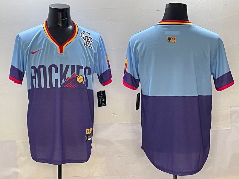 Men Colorado Rockies Blank Purple blue Joint Name 2025 Nike MLB Jersey style 3->los angeles dodgers->MLB Jersey